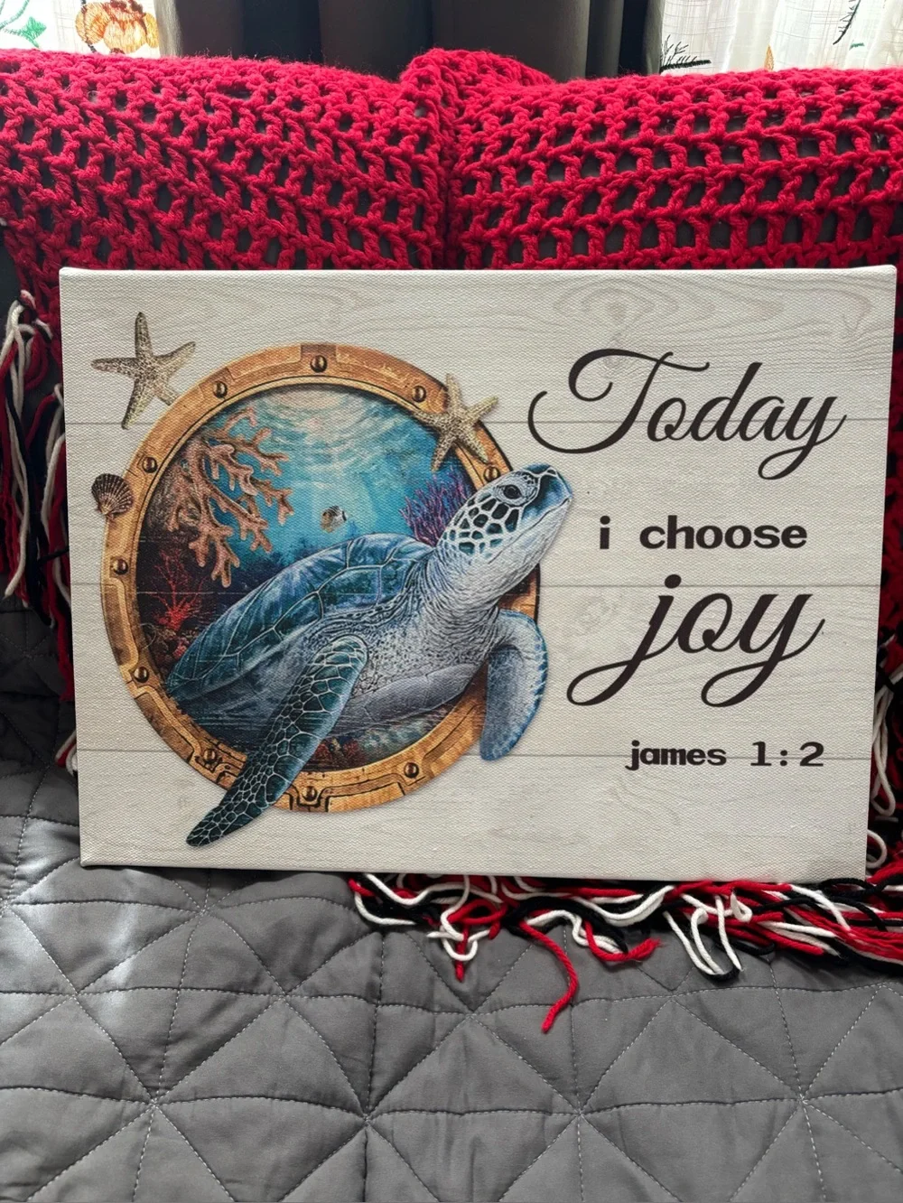 Turtle 🐢 canvas “today I choose joy “ James 1:2